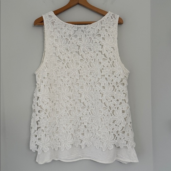 Sunday in Brooklyn Anthropologie White Floral Lace Tank Top - Picture 3 of 4